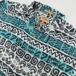 Quiksilver Waterman Collection Mens Large Comfort Fit Tribal Fish Print Shirt